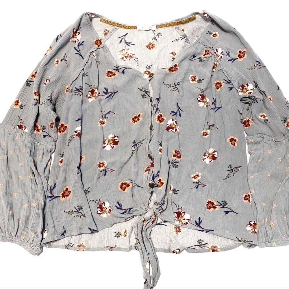Maurices Boho LS Tie Top